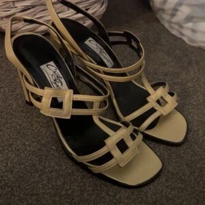 Elegant Beige Strappy Heels